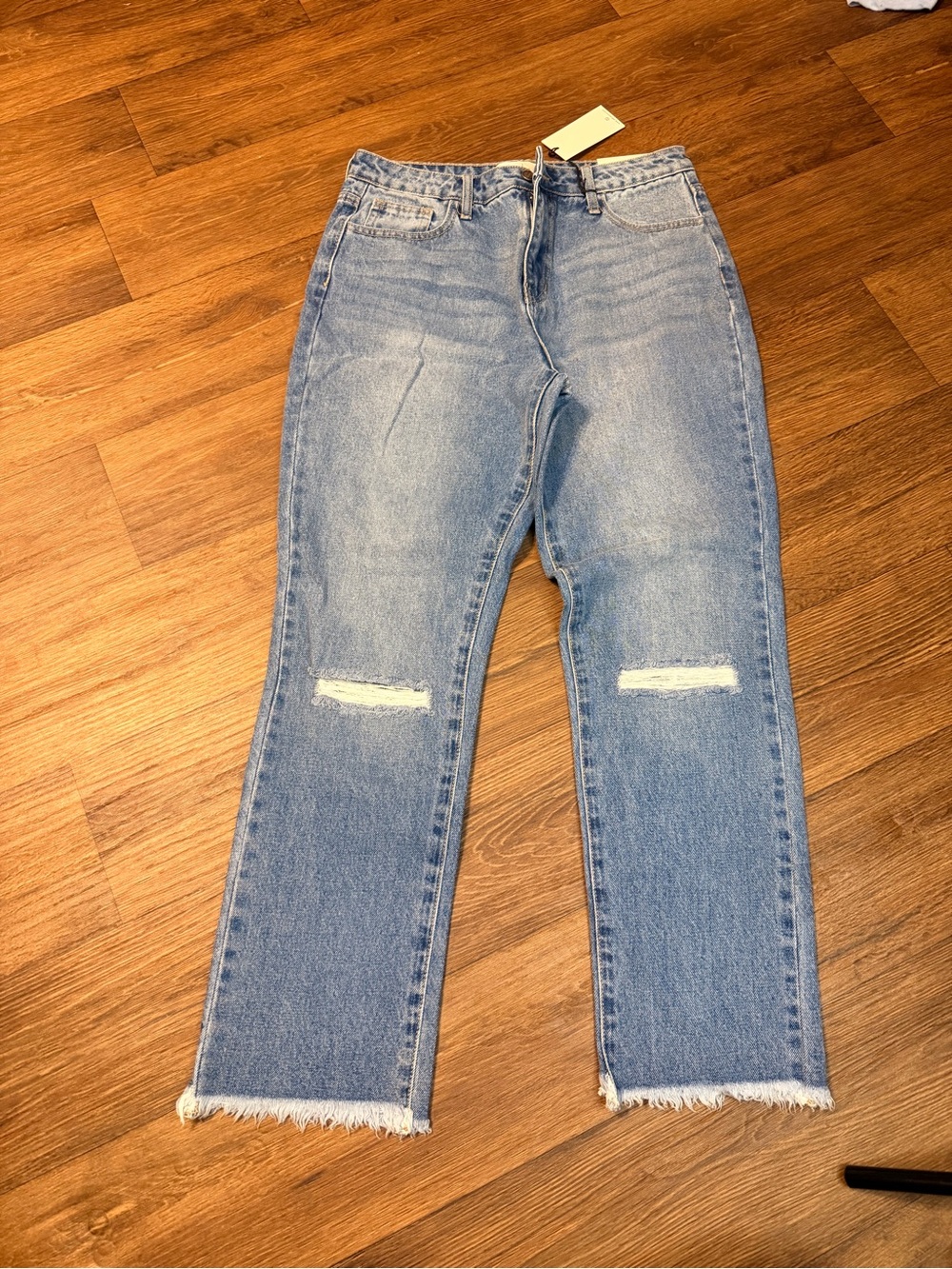 Jelly Jeans Washed Blue Straight-Leg Distressed Jeans